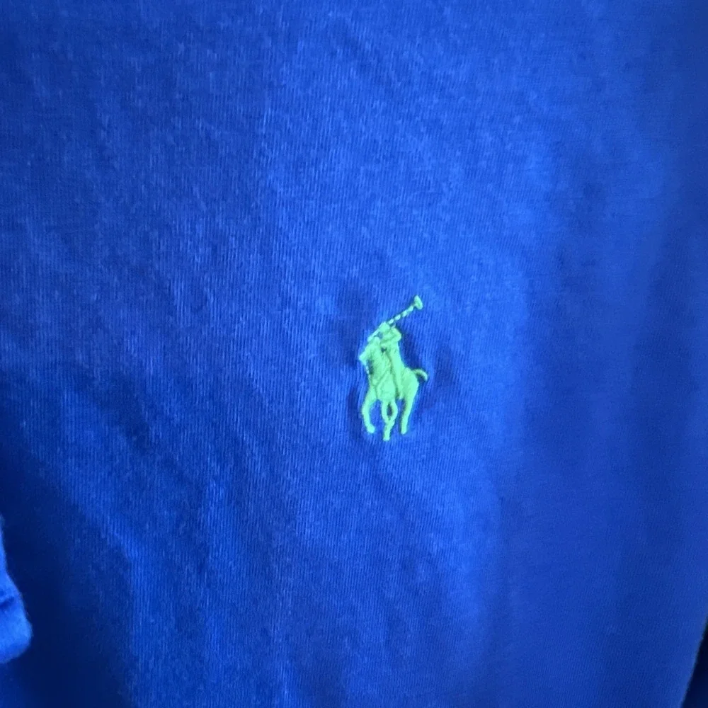 Polo Ralph Lauren Hoodie Mens Medium Blue Jersey Knit Pullover‎ Hoodie Shirt